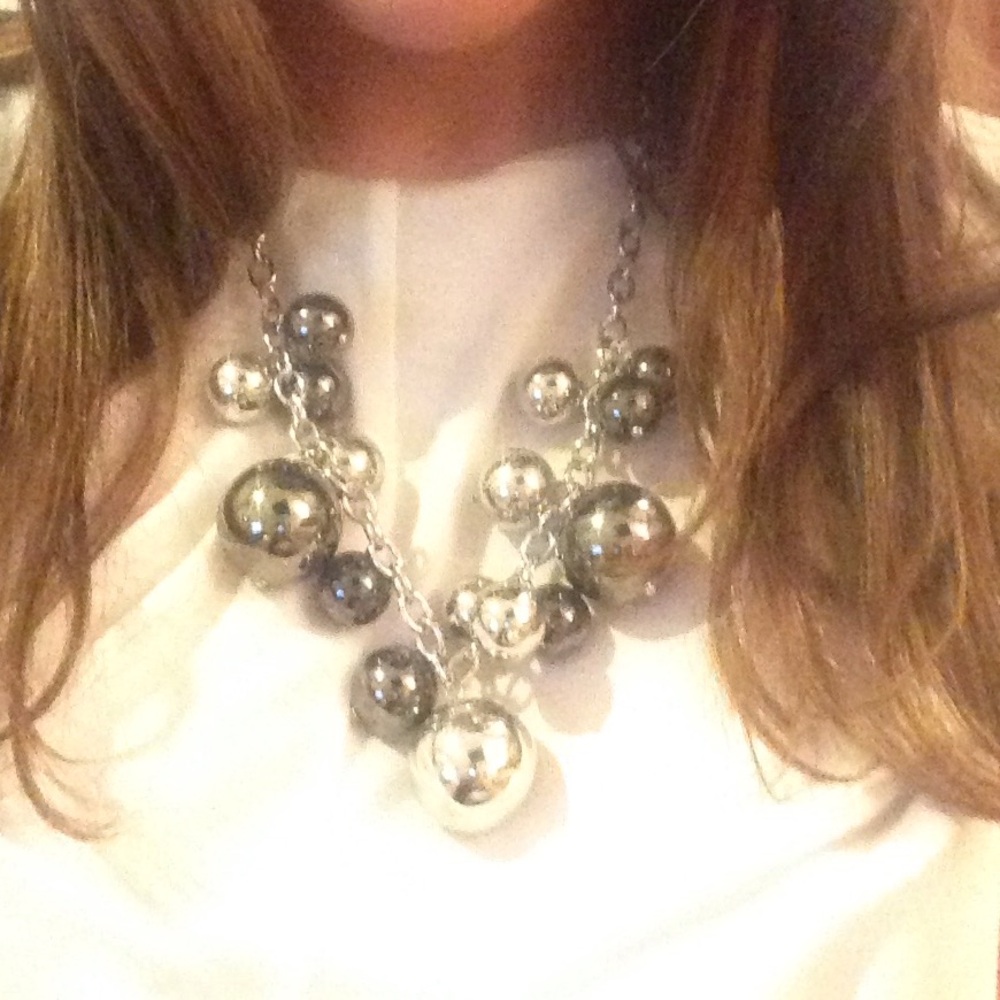 Elegant Silver and Black Necklace